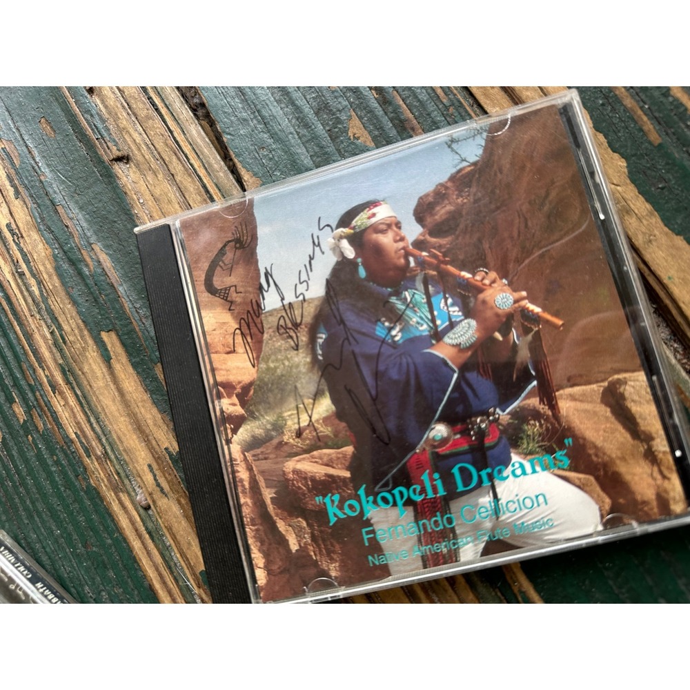 Signed Fernando Cellicion Kokopeli Dreams CD Native American Flute Music Zuni